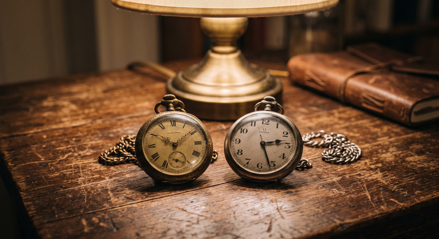 Two watches showing different times. One counts birthdays; the other counts wear.