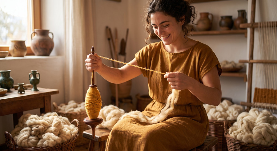 Thread being spun. Klotho is named after the Fate who spun the thread of a life.