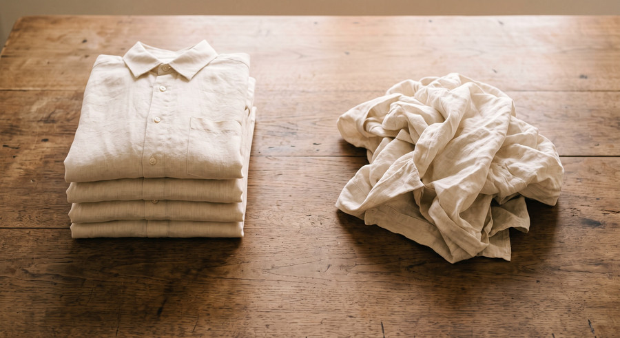 Linen folded, and linen crumpled. A protein does its job by its shape, and proteostasis is what keeps the shape.
