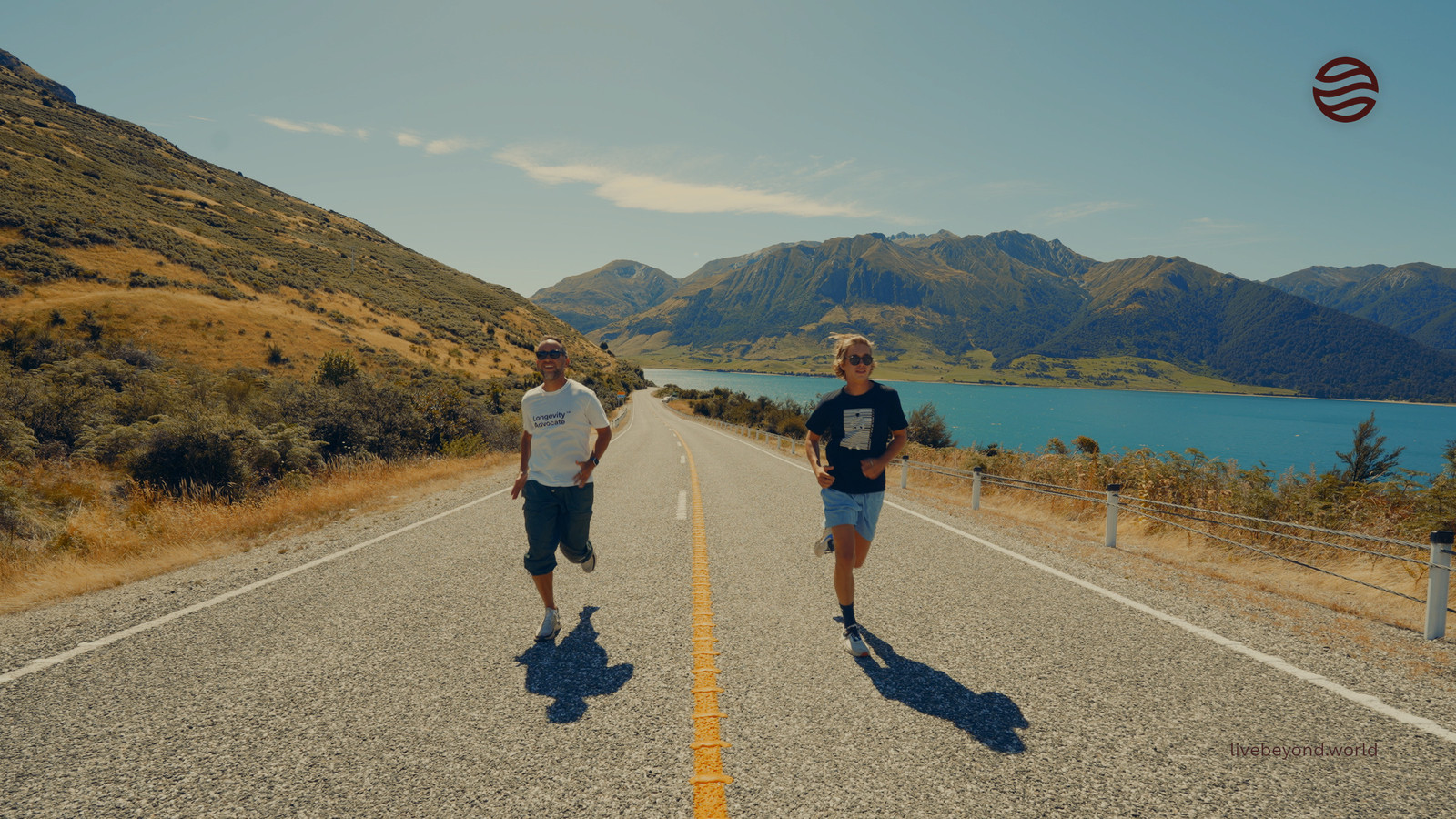 Marek and Aleksander Piotrowski running, New Zealand, February 2024.