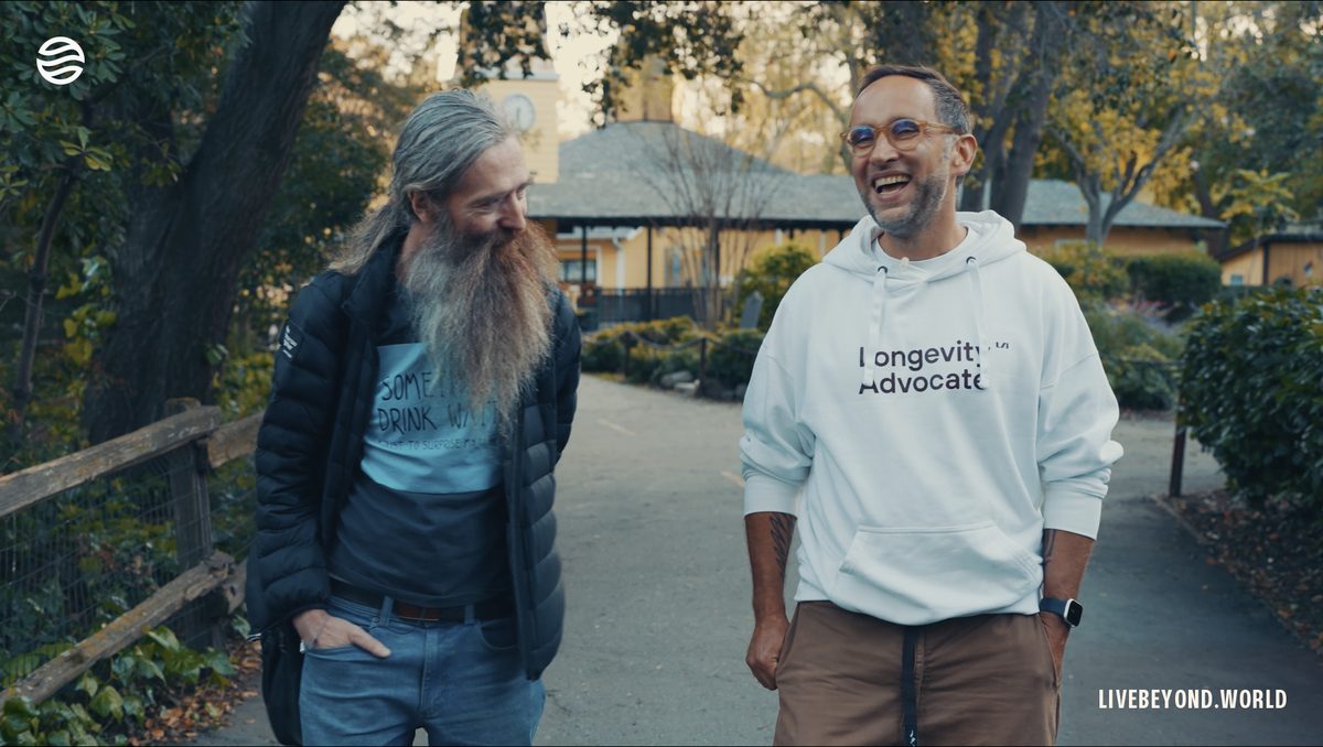 Marek con Aubrey de Grey, Los Gatos, California, 2024.