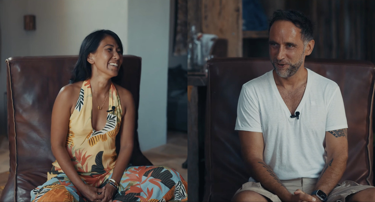 Olivia Lesslar i Marek podczas naszego wywiadu, Formentera, sierpień 2024.