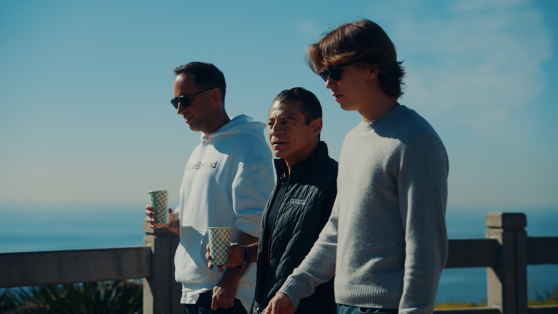 Marek, Peter Diamandis and Alek on their walk in Santa Monica, California, December 2025.