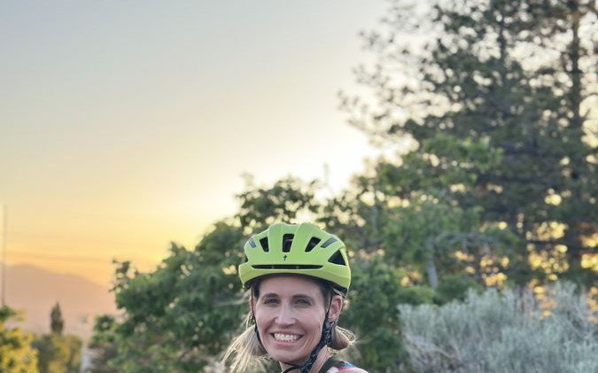 Amy Killen on the mountain-bike trail, Utah