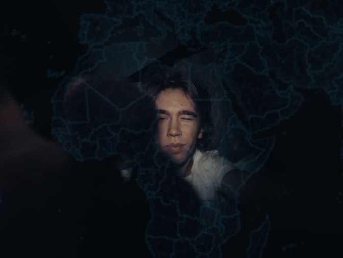 Alek with the Map at home